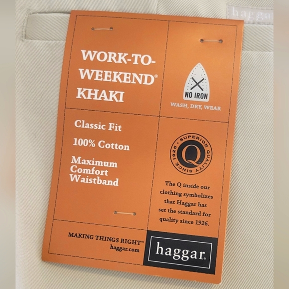 Haagar NWT Work To Weekend Khaki Pants. 38/30 - Picture 7 of 10